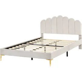 Beliani Sauvian 140 x 200 cm Cremeweiß