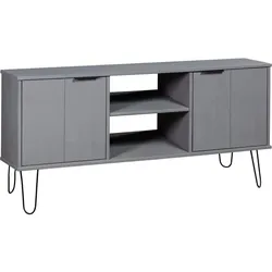 vidaXL TV-Schrank York Range Grau Massivholz Kiefer