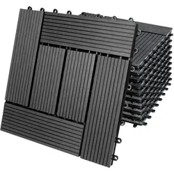 Casaria WPC Fliesen 11x Mosaik Anthrazit