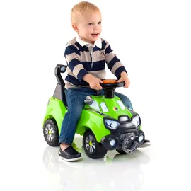 MOLTO 3-in-1 Rutscherauto Baby grün mit Schiebestange, Lauflernhilfe mit Sound