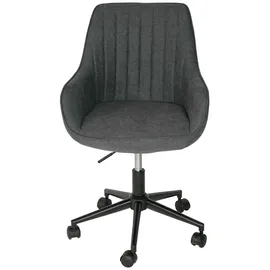 Mendler Bürostuhl HWC-J62, Drehstuhl Schreibtischstuhl Lehnstuhl, Stoff/Textil mit Armlehne ~ anthrazit