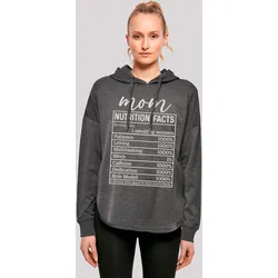 Kapuzenpullover F4NT4STIC "Muttertag Mama Nährwerte Lustig weiss", Damen, Gr. XL, grau (charcoal), Obermaterial: 100% Baumwolle, casual, oversize, Langarm, Pullover, Premium Qualität