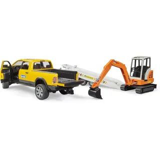 Bruder 02546 RAM 2500 Power Wagon Rental Service mit Minibagger
