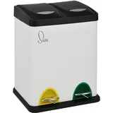 Svita TC2X8 Mülleimer 16 Liter 2x8L doppelt Kücheneimer Treteimer Weiß