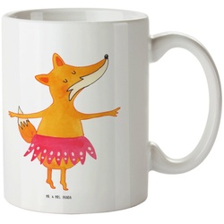 Mr. & Mrs. Panda Tasse Fuchs Ballerina – Weiß – Geschenk, Büro Tasse, Kaffeebecher, Teetasse, Keramik weiß