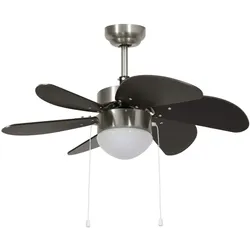 vidaXL Deckenventilator mit Lampe 76 cm Dunkelbraun