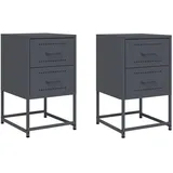 vidaXL Nachtschrank 2 Stk. 36 x 39 x 60,5 cm Anthrazit