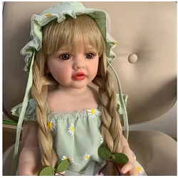Inshow Babypuppe 55CM Reborn BabyPuppe, Simulation Puppen,Mädchen grün