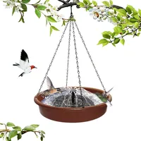 Solar-vogeltränke Mit Springbrunnenfunktion – Vogelbad-schale Mit Solarpumpe Für Garten Und Rasen (zum Aufhängen)