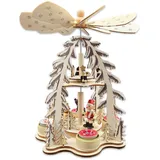 Wichtelstube-Kollektion Weihnachtspyramide Skifahrer und Sternensinger, Pyramide