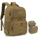 TONRUYN Kühlrucksack mit Doppeldecker Taktischer Kühltasche Rucksack Herren Klein Isoliert Auslaufsicherer Rucksack mit Kühlfach Leichter für Strand, Picknick, Camping, Mittagessen, Wandern, Braun