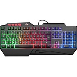 Rii Gaming Tastatur, PC Tastatur Beleuchtet Regenbogen Tastatur USB, 19 Anti-Ghosting, Gaming Keyboard Für PC/Laptop/PS4/Xbox One (Deutsches Layout)