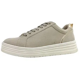 Marco Tozzi Damen Plateau Sneaker Schnürsenkeln Bequem, Beige (Dune Comb),