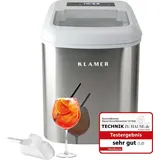 KLAMER Eiswürfelmaschine, 10 Eiswürfel in 7-9 Minuten, 15 kg Eiswürfel pro Tag, 2 Eiswürfelgrößen, 2,1 L Wassertank, 120 W Ice Maker mit Timer, Leise...