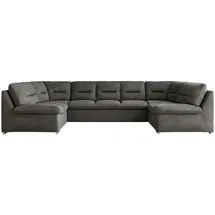 MKS Meble MKS Wohnlandschaft Dunkelgrau Textil, 6-Sitzer, U-Form 340x93x206 cm, Wohnzimmer, Sofas & Couches, Wohnlandschaften, Wohnlandschaften in U-Form
