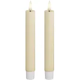 Deluxe Homeart LED Stabkerze 15 cm Ø 2,2 cm creme 2 St.