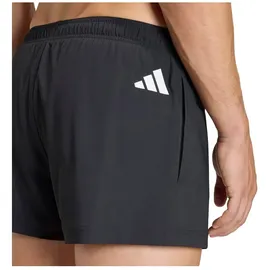 adidas Logo Stretchy Knit 3 Inch Swimwear, Black/White, S