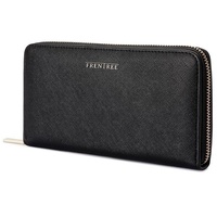 Frentree Frentree® Clutch Geldbörse Damen - Portemonnaie Damen 100% veganes Leder mit 16 Kartenfächern und Smartphonefach Herbst- und Winterfarben - Rabenschwarz