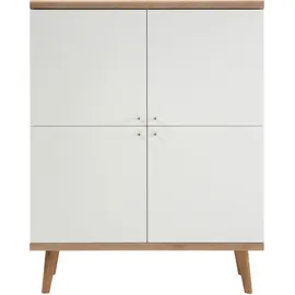 Andas Highboard »Merle«, Scandi Design, Breite 107 cm, weiß