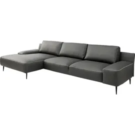 Designwerk Eckcouch Leder 3-Sitzer Grau
