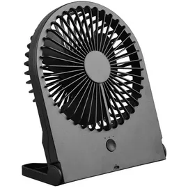 Trio Reality Leuchten Tischventilator, leise, Camping Ventilator mit Akku, Lüfter mit USB, Höhe 23cm schwarz
