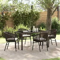 vidaXL Garten Essgruppe 5-tlg. Braun