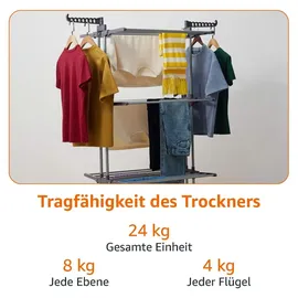 Amazon Basics Turm-Wäscheständer 1,73 m grau