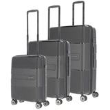 travelite Trolley Waal 3er Set Polypropylen Hartschalen Trolley Koffer L+M+S schwarz