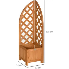 Outsunny Pflanzkasten Mit Rankhilfe 32 x 32 x 108 cm Braun