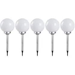 5x LED Solar Stecklampen, Kugelform, 30 cm, SOLAR