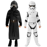 Rubie ́s Kostüm Star Wars Kylo Ren & Stormtrooper Doppelpack Kostü, Die dunkle Seite im Doppelpack! schwarz 110-116