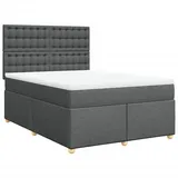 vidaXL Boxspringbett 140 x 200 cm Dunkelgrau