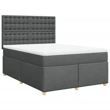 vidaXL Boxspringbett 140 x 200 cm Dunkelgrau