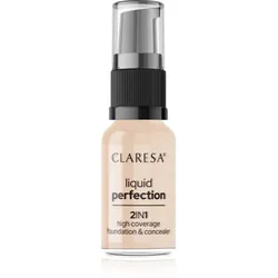 Claresa Liquid Perfection 2in1 Make-up mit hoher Deckkraft Farbton 102 Warm Medium 18 g