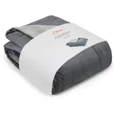 S.Oliver Doublesoft Kuscheldecke 150x200 - super kuschelig & warm, Polyesterflausch Decke grau hellgrau