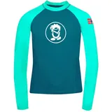 Trollkids Kvalvika Langarm-t-shirt - Dark Mint / Petrol - 110 cm