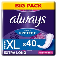 Always Slipeinlagen Daily Protect Extra Long (40 Binden) Big Pack, mit Frischeduft BigPack