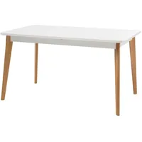 Furn.design Esstisch weiß Eiche Holzwerkstoff, Nachbildung,Eiche, Uni, 80x75x140 cm