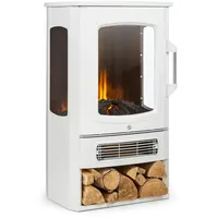 Klarstein KlarsteinBormio Panorama Elektrischer Kamin 1000/2000W ThermostatWeiß