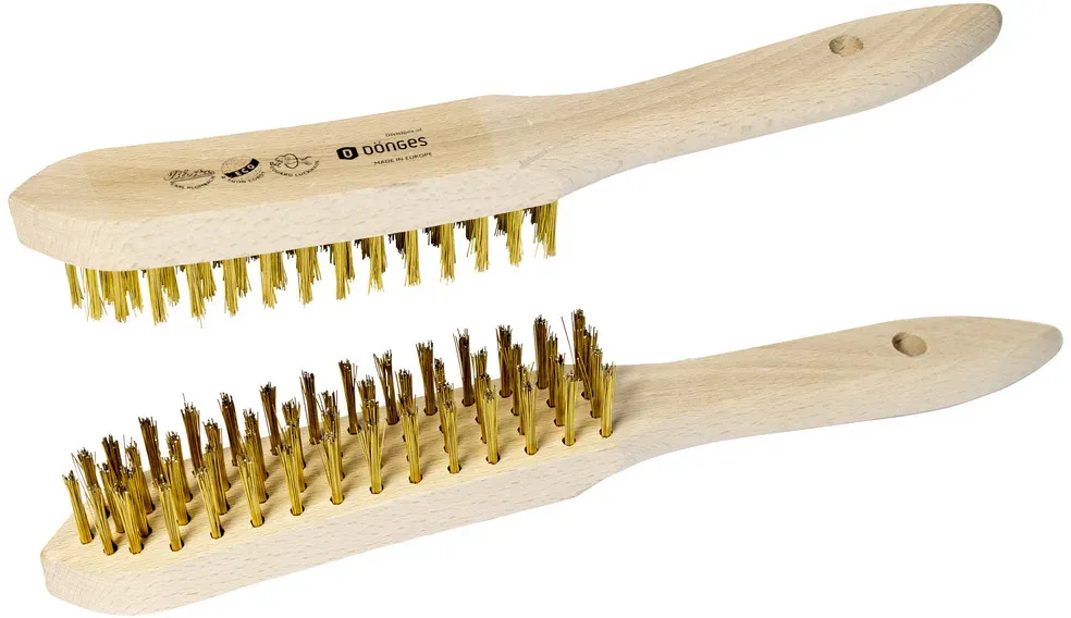 Dönges Handdrahtbürste, glatter, vermessinkter Stahldraht, 5 Reihen
