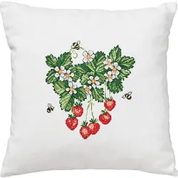 Stickkissen "Erdbeeren"