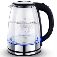 Roland Germany Glas Wasserkocher LED Edelstahl Teekocher 1,7L 2200W