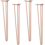 Wagner Möbelbeine HAIRPIN LEGS Retro 4tlg. Set - 12 x 12 x 71 cm, Stahl, kupfer, Bein schräg&Anschraubplatte - 12827404