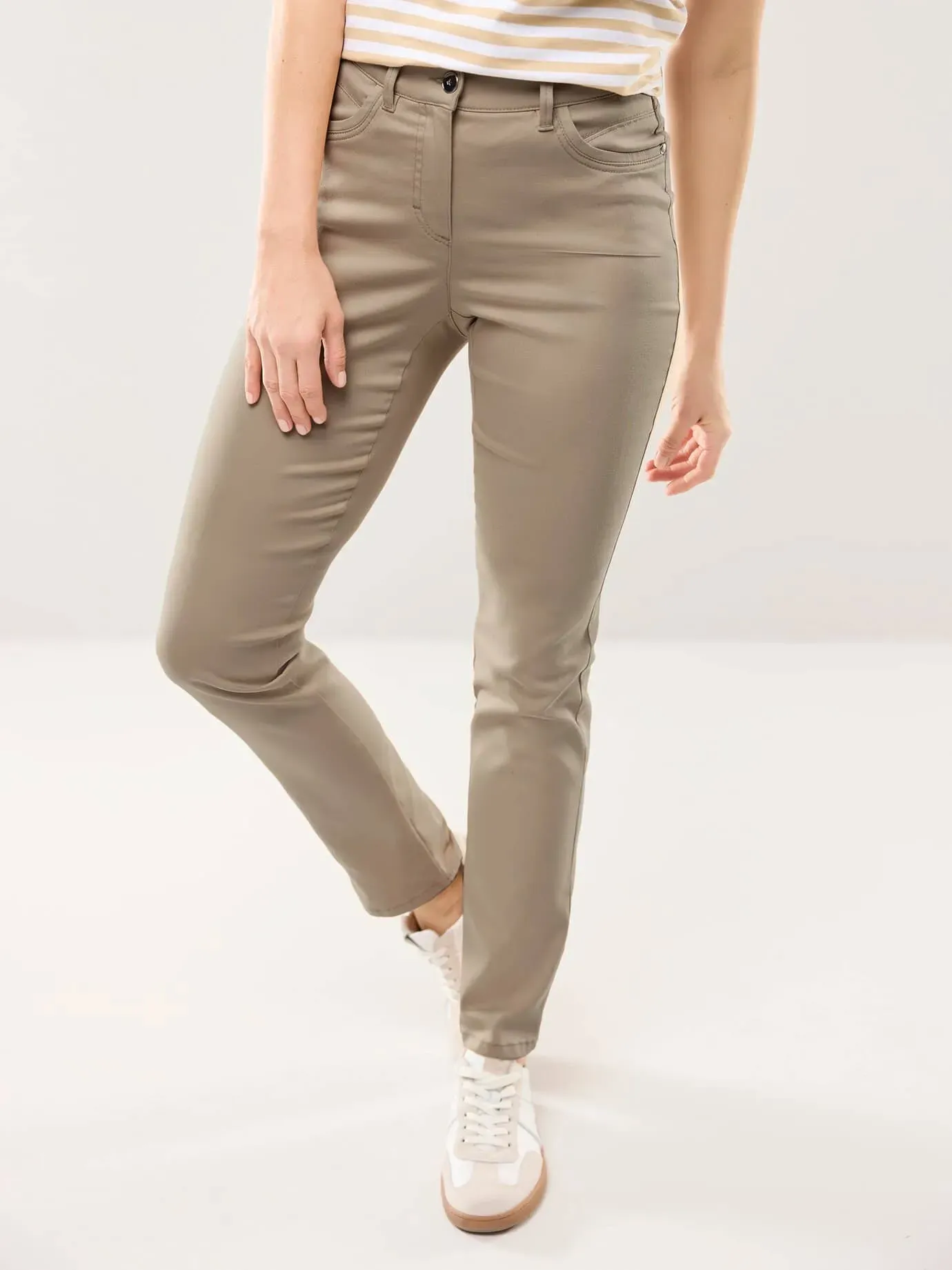 Walbusch Damen Bügelfrei Baumwollhose Feminine F Beige