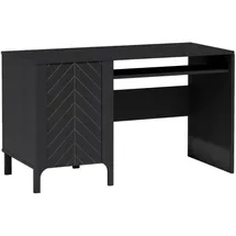 beautysofa Schreibtisch Schwarz, Holzwerkstoff, 135x77.5x60 cm, Arbeitszimmer, Schreibtische, Bürotische