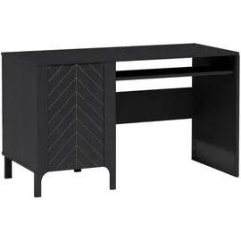 beautysofa Schreibtisch Schwarz, Holzwerkstoff, 135x77.5x60 cm, Arbeitszimmer, Schreibtische, Bürotische