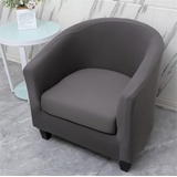 Highdi Sesselschoner Sesselbezug Stretch Sesselüberwurf 2-Teilig Einfarbig Modern Sesselbezug, Elastisch Tub Chair Sesselhussen für Clubsessel Loungesessel Cocktailsessel (Dunkelgrau)