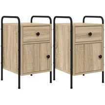 vidaXL Nachtschrank 2 Stk. 35 x 36,5 x 61 cm Braun