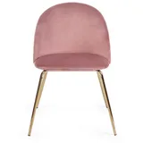 Natur24 Esszimmerstuhl Tanya 4er Set Stühle 49 x 55 x 77 cm Stahl Polyester Rosa Gold rosa