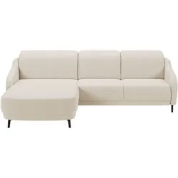 Ecksofa SIT & MORE "Blues L-Form", beige, B:271cm H:93cm T:191cm, 100% Polyester, Sofas, wahlweise mit Klapptisch und USB